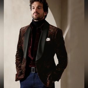 Banana Republic Valois Paisley Velvet Blazer NWT Men 50R